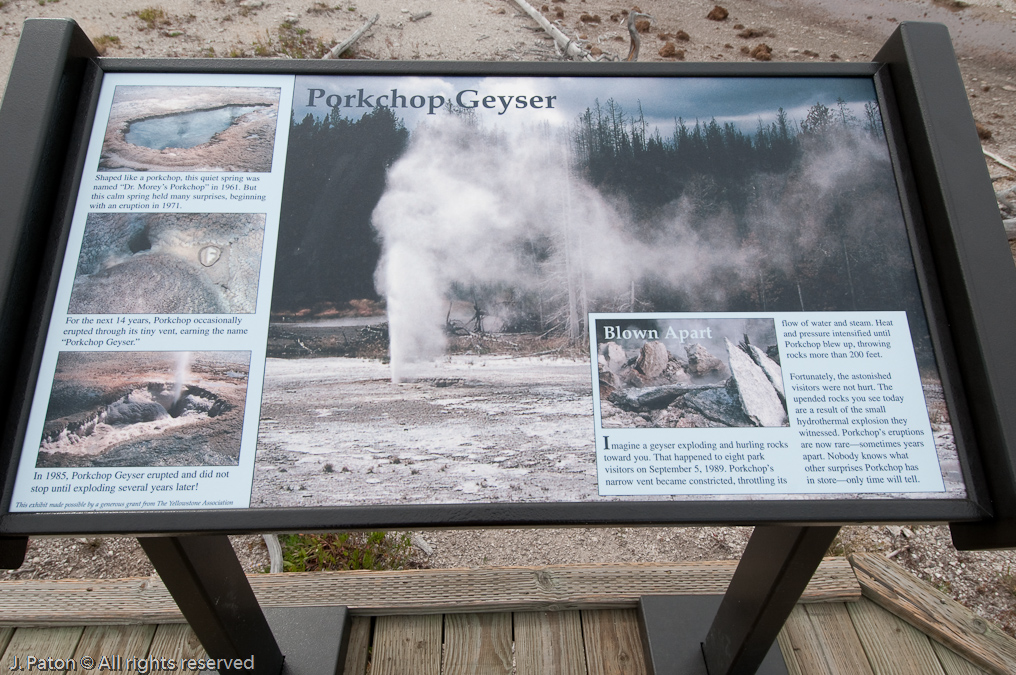 Porkchop Geyser Sign   Norris Geyser Basin, Yellowstone National Park, Wyoming