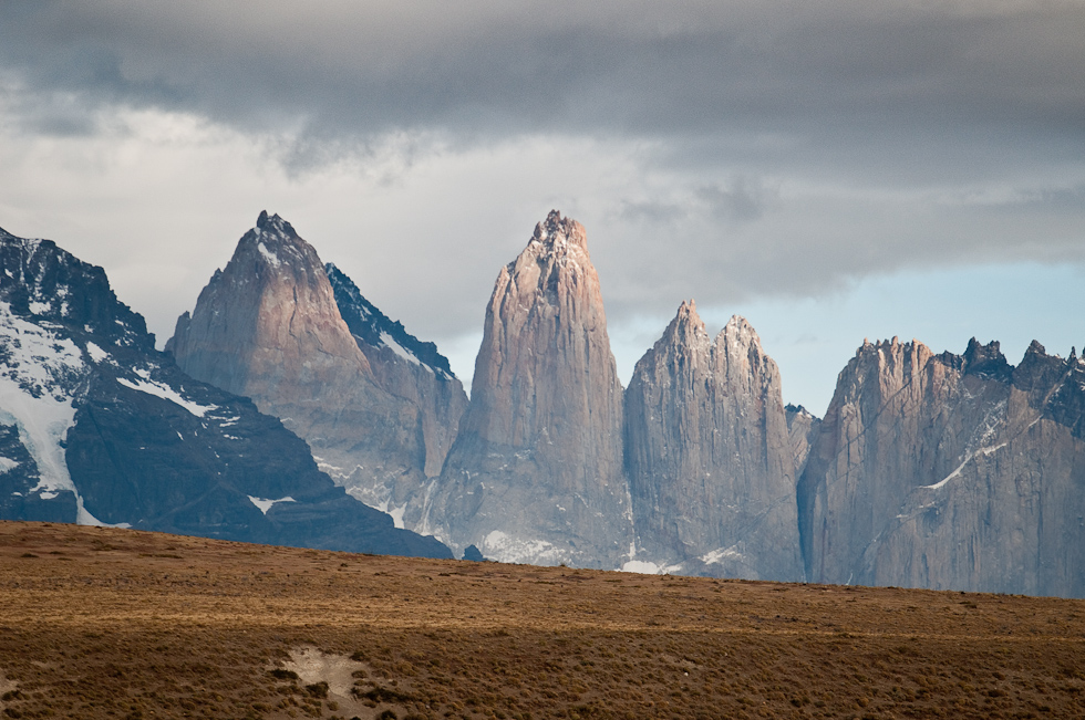 The Towers in Sunlight   Near Torres del Paine National Park, Chile