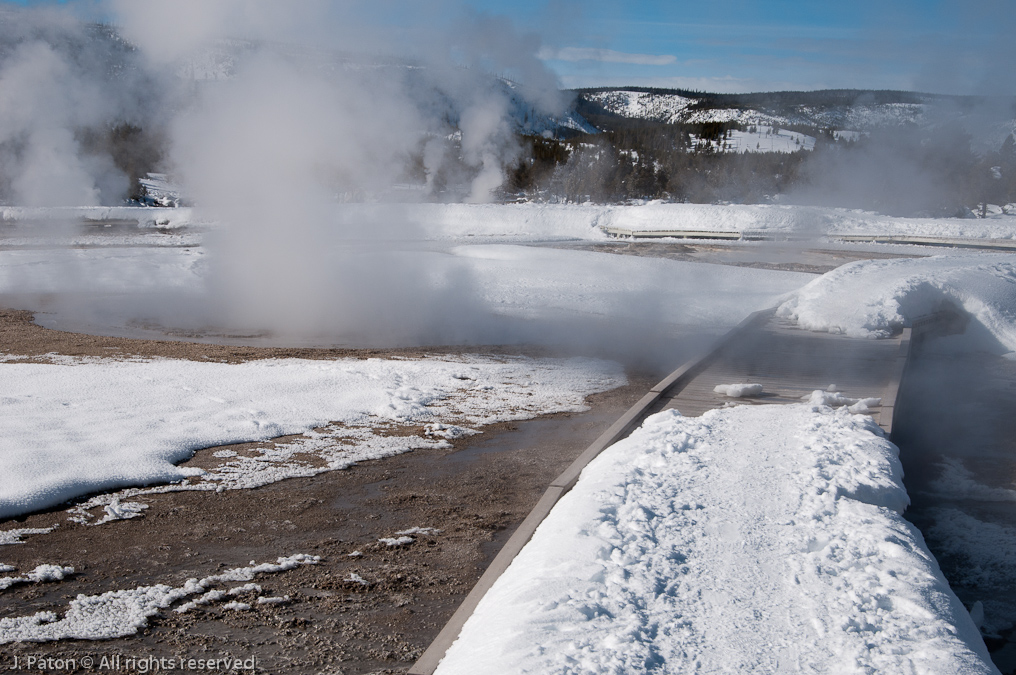 Another Break in the Boardwalk Snow   Old Faithful Area, Yellowstone National Park, Wyoming
